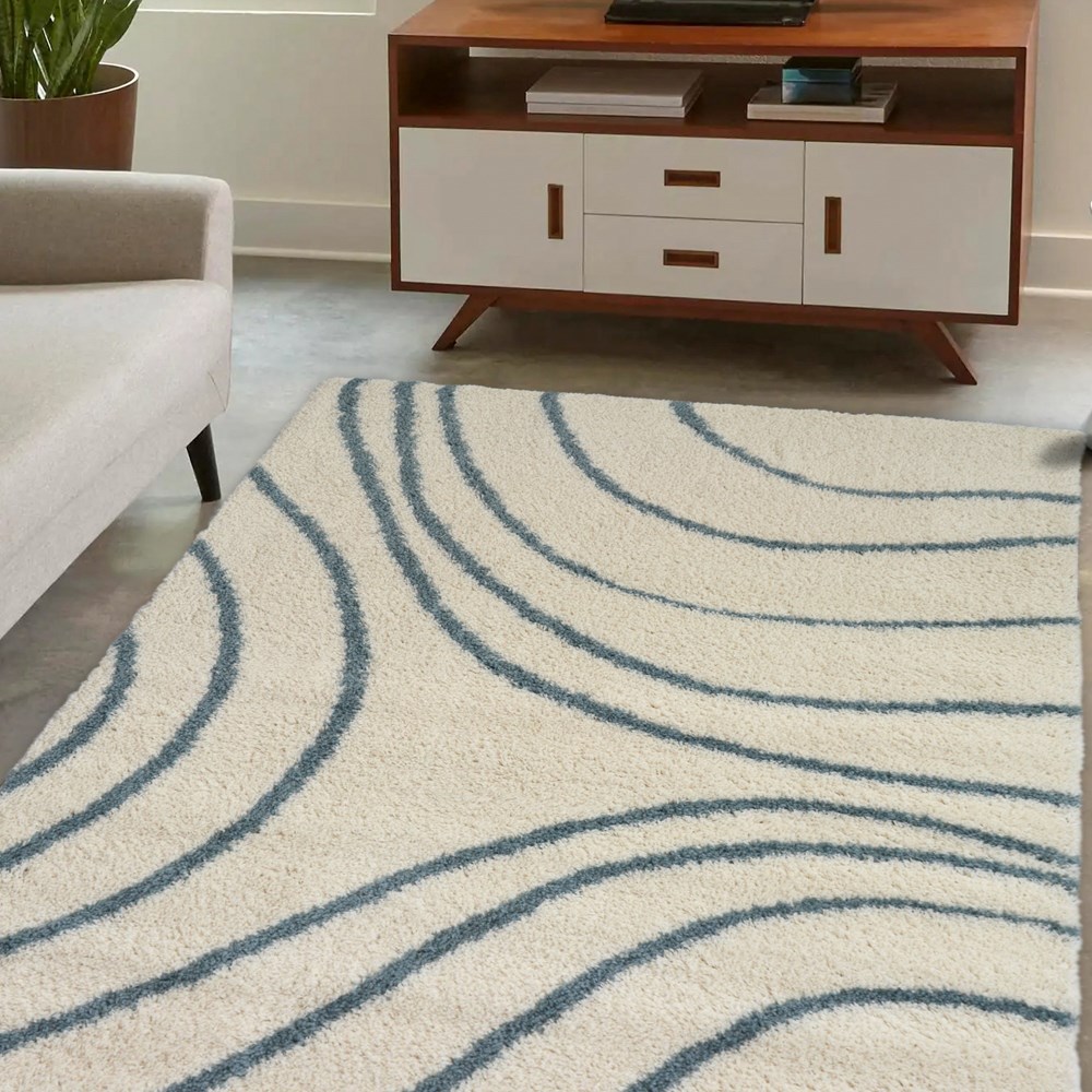 Snug Iso Shaggy Abstract Rugs in Blue